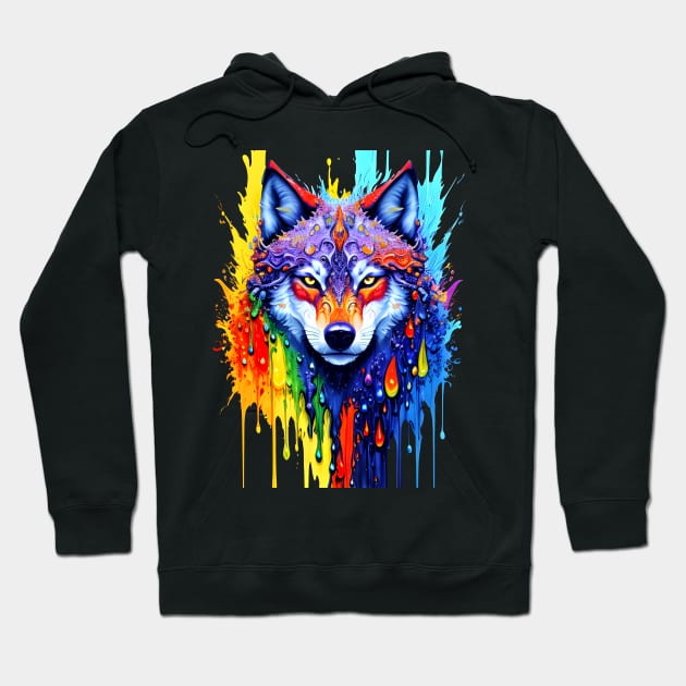 The Vibrant Wolf Spirit Hoodie by Just-One-Designer 